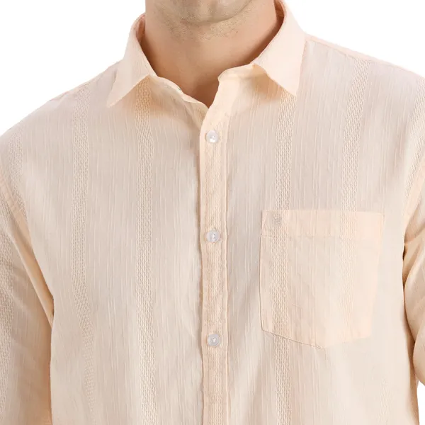 Peach_Casual_Full_Sleeves_Cotton_Shirt_For_Men