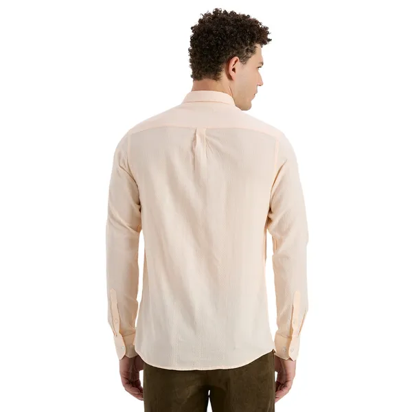 Peach_Casual_Full_Sleeves_Cotton_Shirt_For_Men