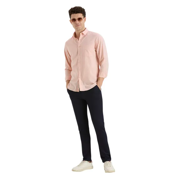 Peach_Casual_Full_Sleeves_Cotton_Shirt_For_Men