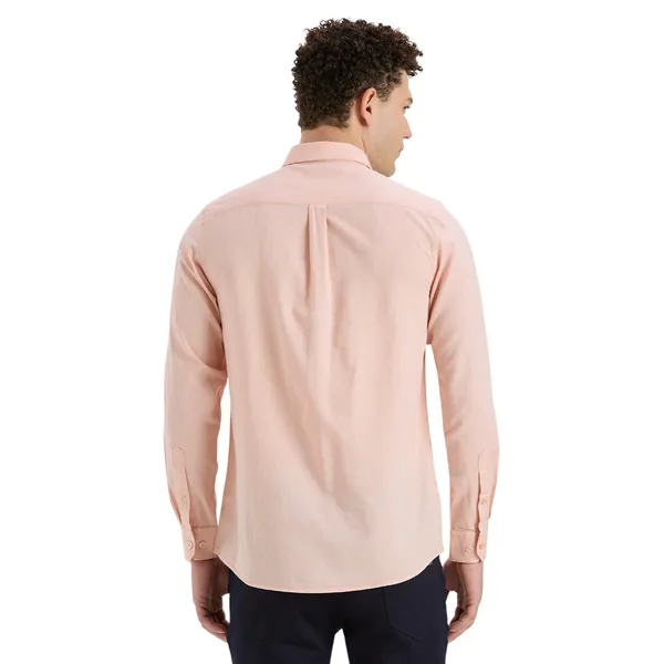 Peach_Casual_Full_Sleeves_Cotton_Shirt_For_Men