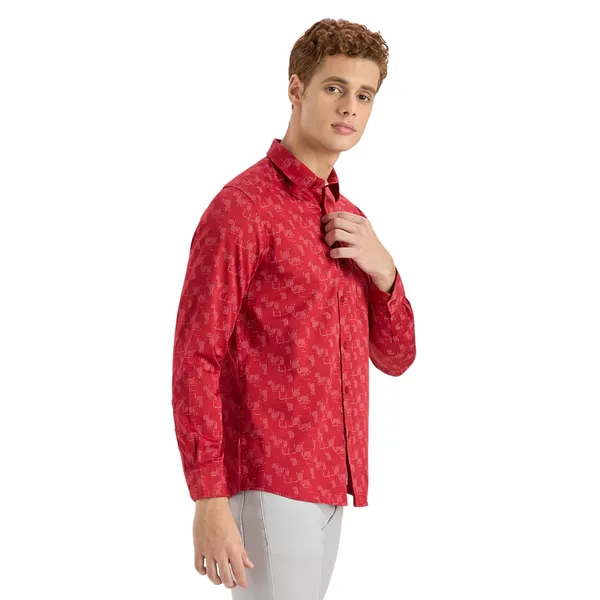 Red_Casual_Full_Sleeves_Cotton_Shirt_For_Men
