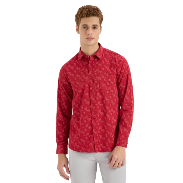 Red_Casual_Full_Sleeves_Cotton_Shirt_For_Men