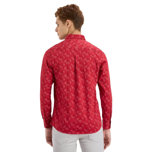 Red_Casual_Full_Sleeves_Cotton_Shirt_For_Men