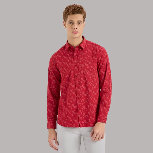 Red_Casual_Full_Sleeves_Cotton_Shirt_For_Men