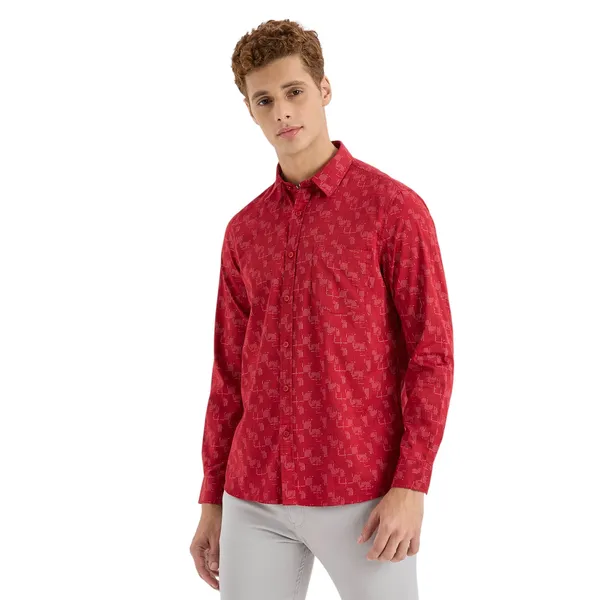 Red_Casual_Full_Sleeves_Cotton_Shirt_For_Men