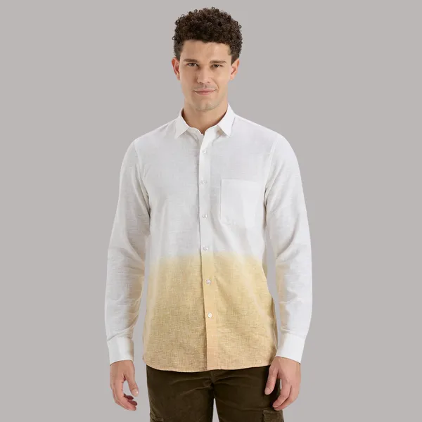 Khaki_Casual_Full_Sleeves_Cotton_Shirt_For_Men