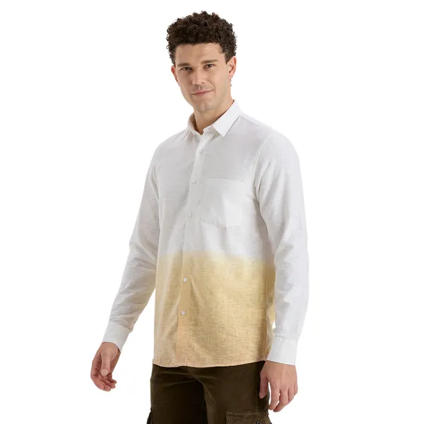 Khaki_Casual_Full_Sleeves_Cotton_Shirt_For_Men
