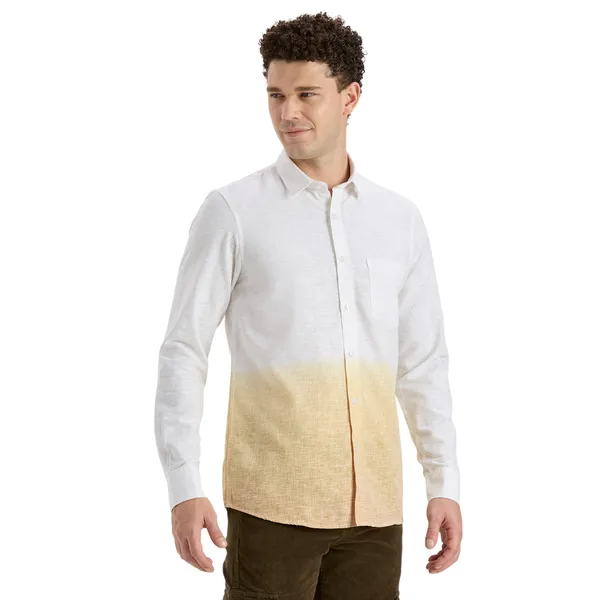 Khaki_Casual_Full_Sleeves_Cotton_Shirt_For_Men