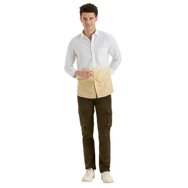 Khaki_Casual_Full_Sleeves_Cotton_Shirt_For_Men