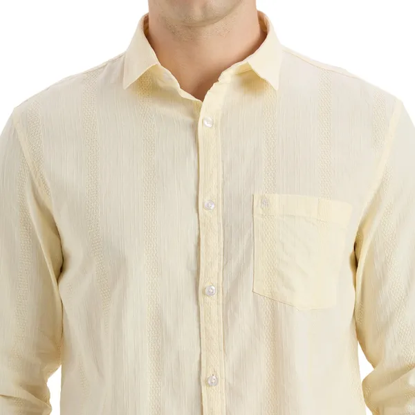 Light_Yellow_Casual_Full_Sleeves_Cotton_Shirt_For_Men