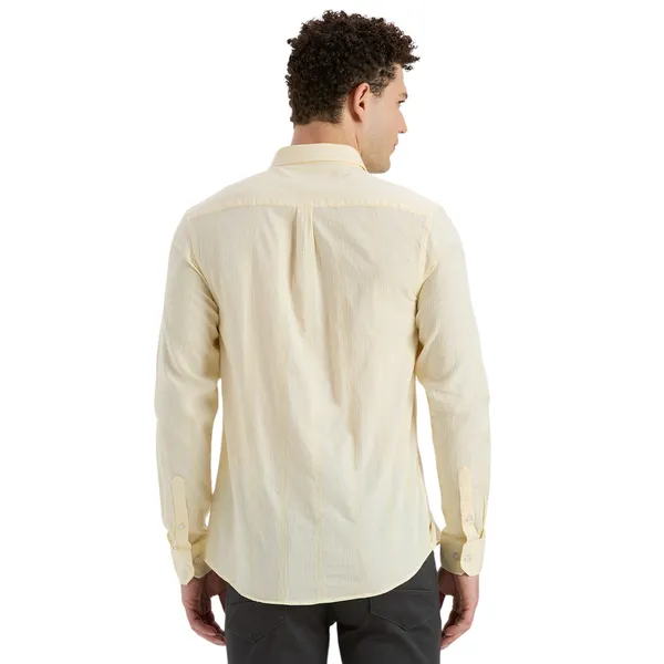 Light_Yellow_Casual_Full_Sleeves_Cotton_Shirt_For_Men