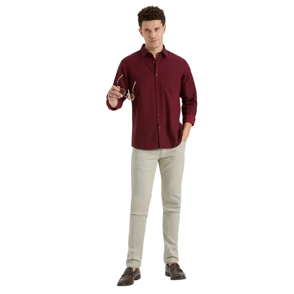 Maroon_Casual_Full_Sleeves_Cotton_Shirt_For_Men