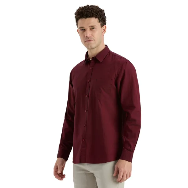Maroon_Casual_Full_Sleeves_Cotton_Shirt_For_Men