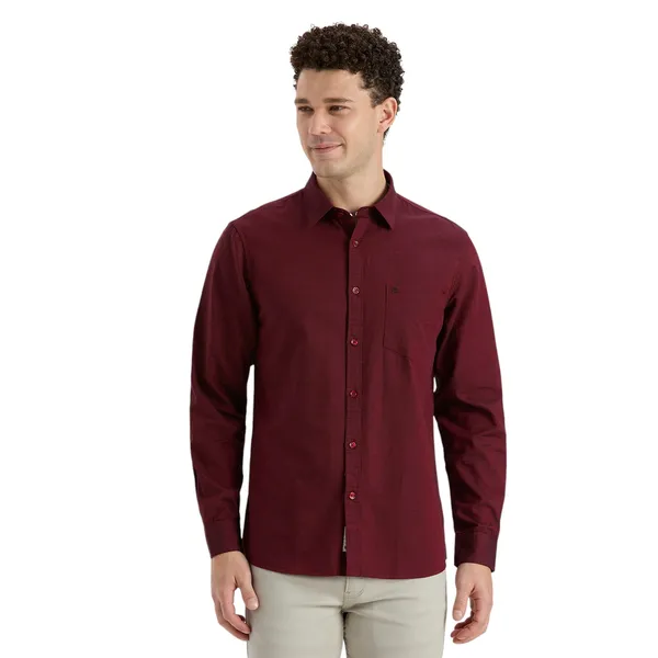 Maroon_Casual_Full_Sleeves_Cotton_Shirt_For_Men