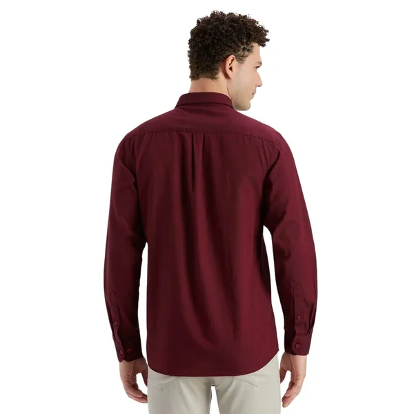 Maroon_Casual_Full_Sleeves_Cotton_Shirt_For_Men