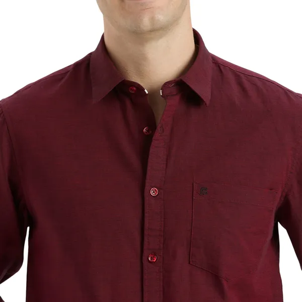 Maroon_Casual_Full_Sleeves_Cotton_Shirt_For_Men