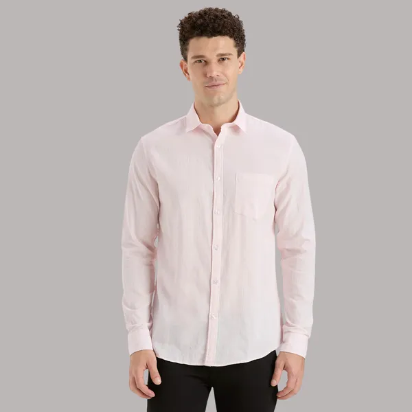 Light_Pink_Casual_Full_Sleeves_Cotton_Shirt_For_Men
