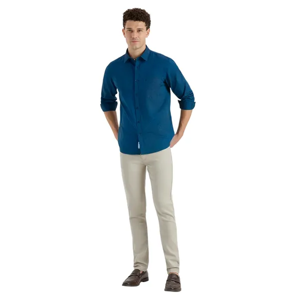 Teal_Casual_Full_Sleeves_Cotton_Shirt_For_Men