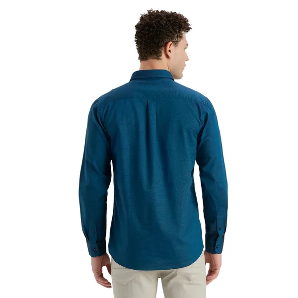 Teal_Casual_Full_Sleeves_Cotton_Shirt_For_Men