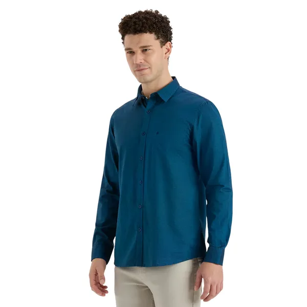 Teal_Casual_Full_Sleeves_Cotton_Shirt_For_Men
