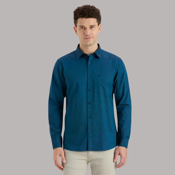 Teal_Casual_Full_Sleeves_Cotton_Shirt_For_Men