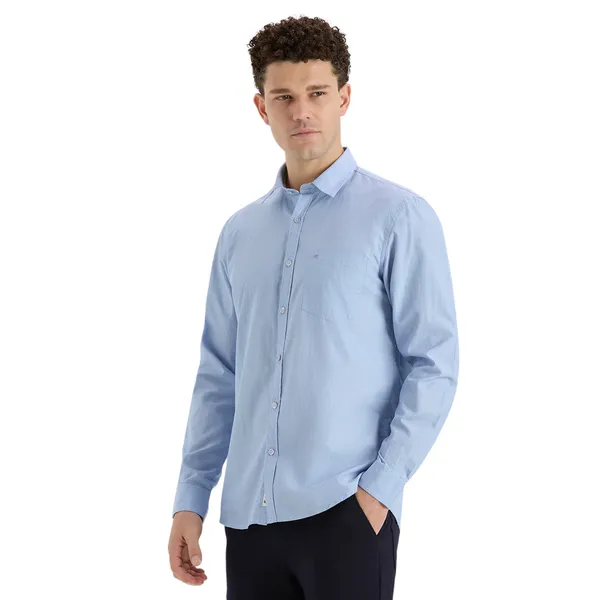 Ice_Blue_Casual_Full_Sleeves_Cotton_Shirt_For_Men