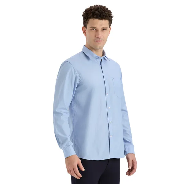 Ice_Blue_Casual_Full_Sleeves_Cotton_Shirt_For_Men