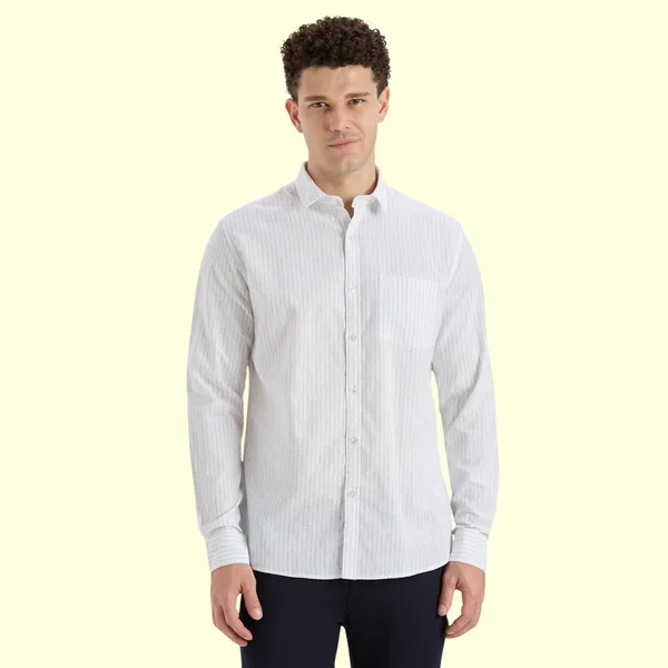 White_Casual_Full_Sleeves_Cotton_Shirt_For_Men