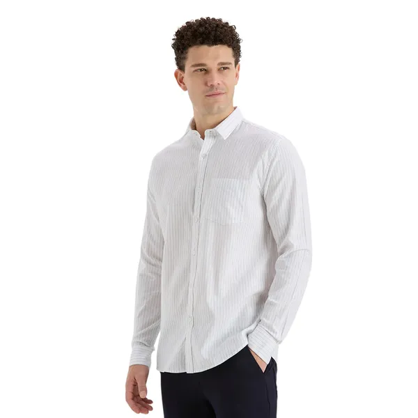 White_Casual_Full_Sleeves_Cotton_Shirt_For_Men