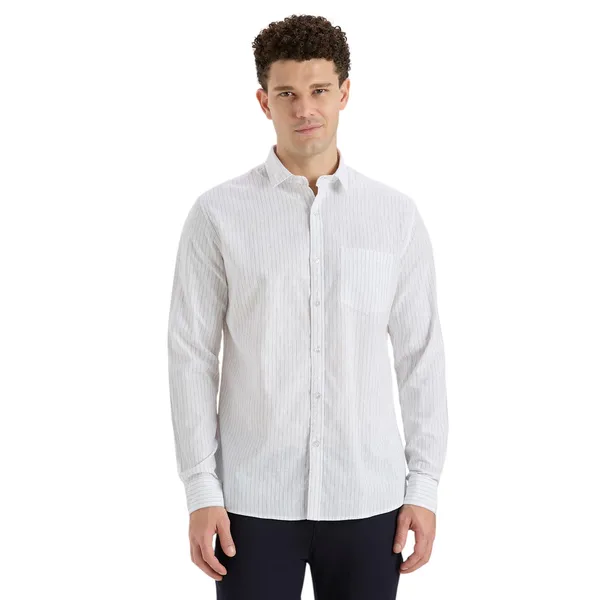 White_Casual_Full_Sleeves_Cotton_Shirt_For_Men