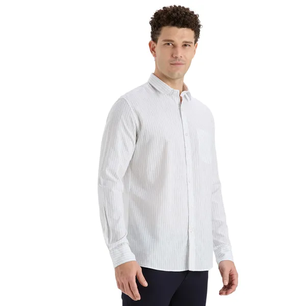 White_Casual_Full_Sleeves_Cotton_Shirt_For_Men
