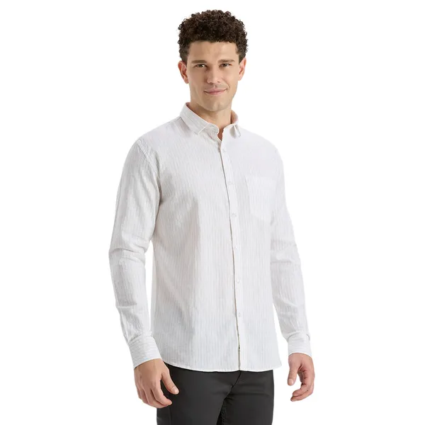 White_Casual_Full_Sleeves_Cotton_Shirt_For_Men