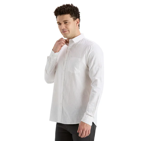 White_Casual_Full_Sleeves_Cotton_Shirt_For_Men