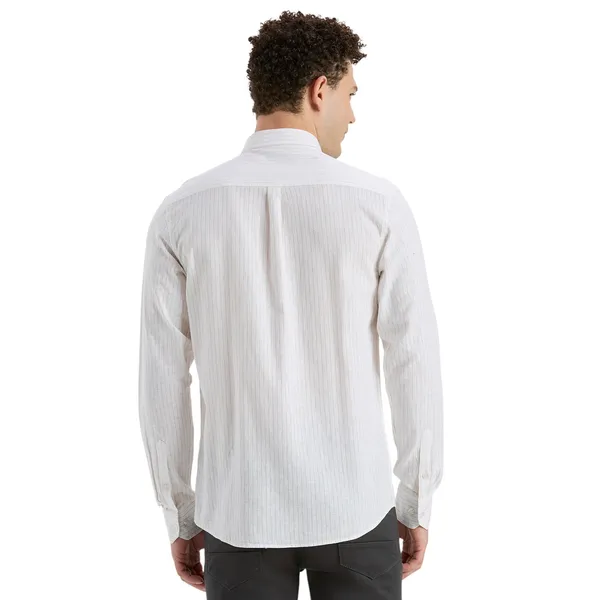 White_Casual_Full_Sleeves_Cotton_Shirt_For_Men