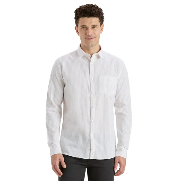 White_Casual_Full_Sleeves_Cotton_Shirt_For_Men