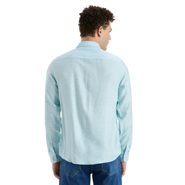 Electric_Blue_Casual_Full_Sleeves_Cotton_Shirt_For_Men