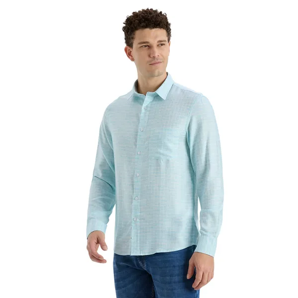 Electric_Blue_Casual_Full_Sleeves_Cotton_Shirt_For_Men