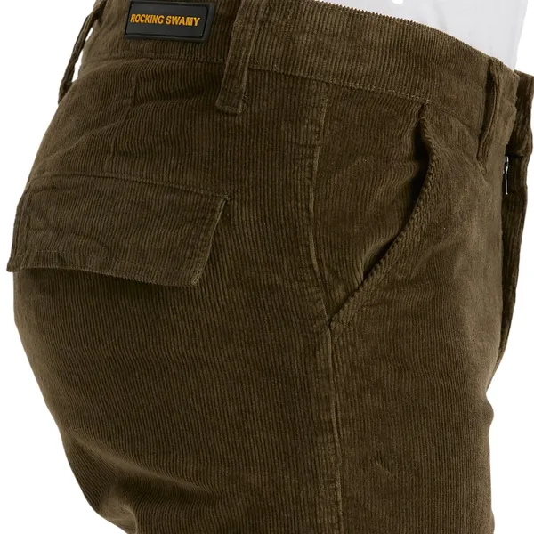 Olive_Casual_Corduroy_Cargo_Pants_For_Men