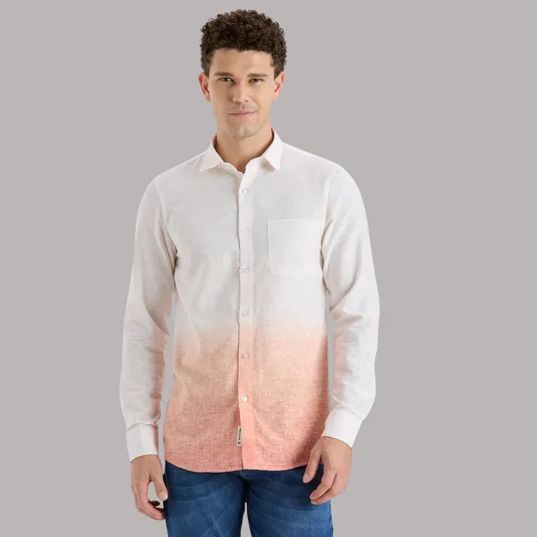 Peach_Casual_Full_Sleeves_Cotton_Shirt_For_Men