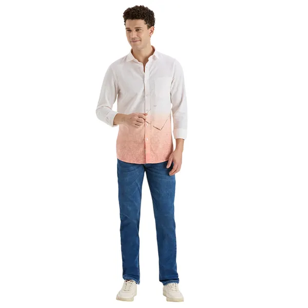 Peach_Casual_Full_Sleeves_Cotton_Shirt_For_Men