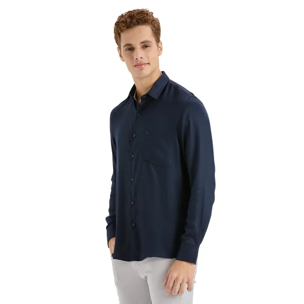 Dark_Blue_Casual_Full_Sleeves_Cotton_Shirt_For_Men