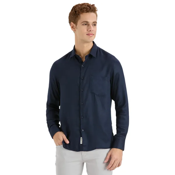 Dark_Blue_Casual_Full_Sleeves_Cotton_Shirt_For_Men