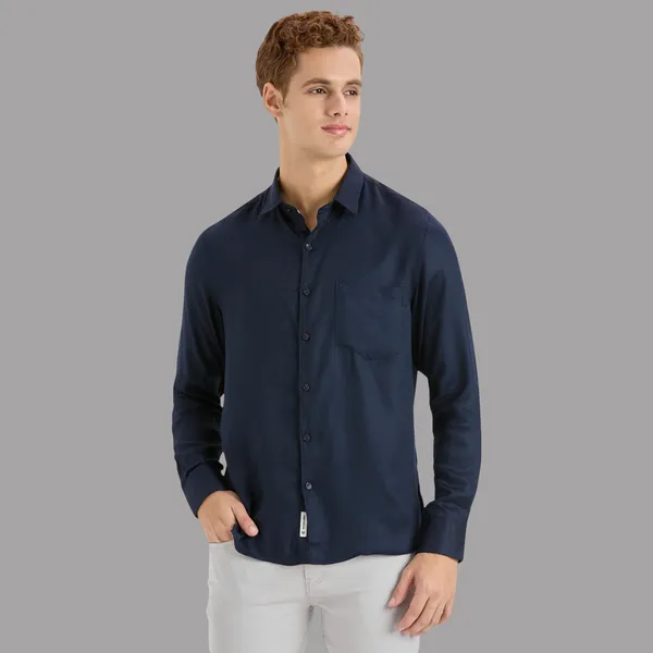Dark_Blue_Casual_Full_Sleeves_Cotton_Shirt_For_Men