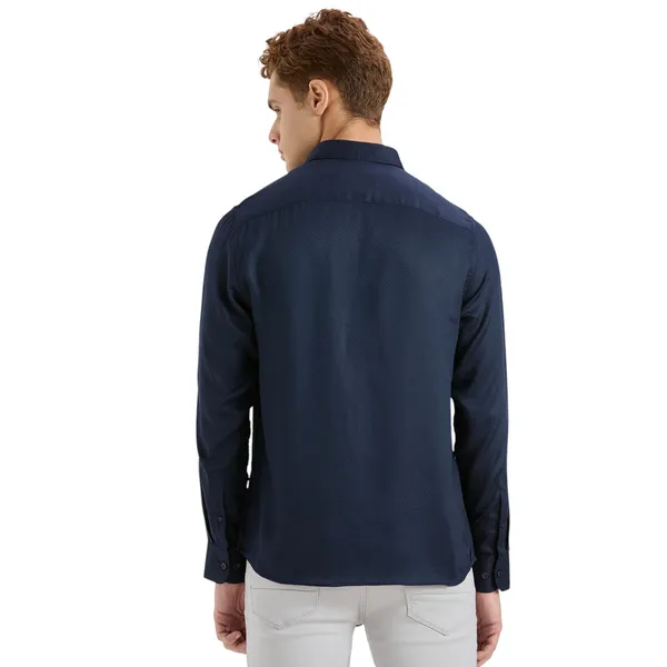 Dark_Blue_Casual_Full_Sleeves_Cotton_Shirt_For_Men