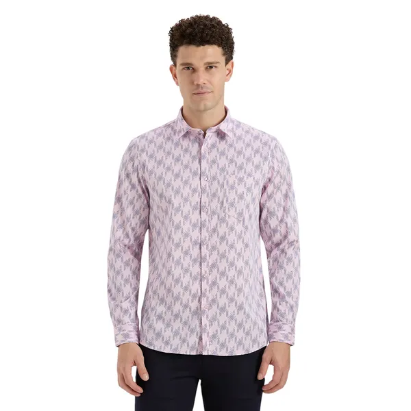 Pink_Casual_Full_Sleeves_Cotton_Shirt_For_Men