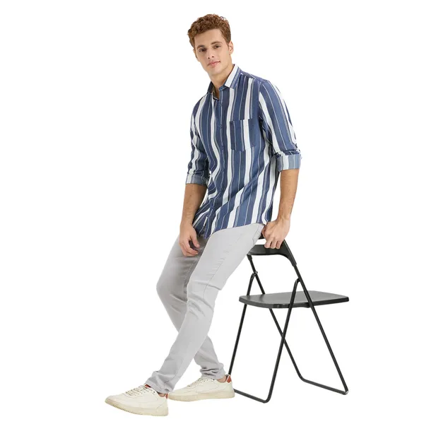 Storm_Blue_Casual_Full_Sleeves_Cotton_Shirt_For_Men