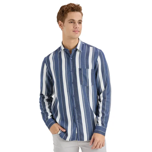Storm_Blue_Casual_Full_Sleeves_Cotton_Shirt_For_Men