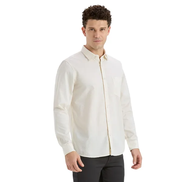 Cream_Casual_Full_Sleeves_Cotton_Shirt_For_Men