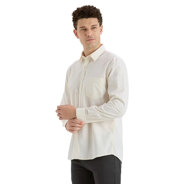 Cream_Casual_Full_Sleeves_Cotton_Shirt_For_Men