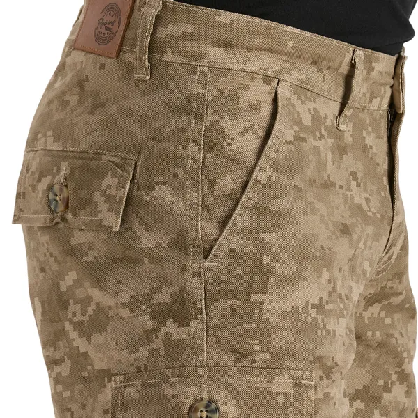 Khaki_Camo_Casual_Cotton_Cargo_Shorts_For_Men